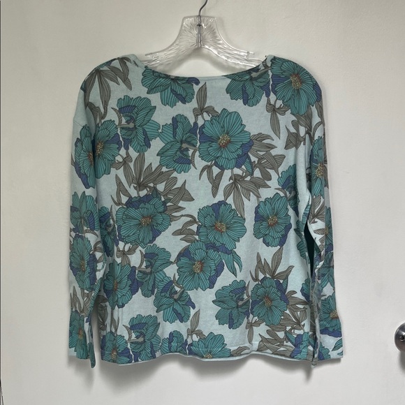 J. Jill Teal and Gray Floral Blouse - Picture 4 of 4